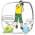 RudiRennschnecke und Ente Elsa begegnen Fotograf Rene Starkl