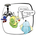 Rudi Rennschnecke ist überrascht, wie schnell Fotografieren geht.